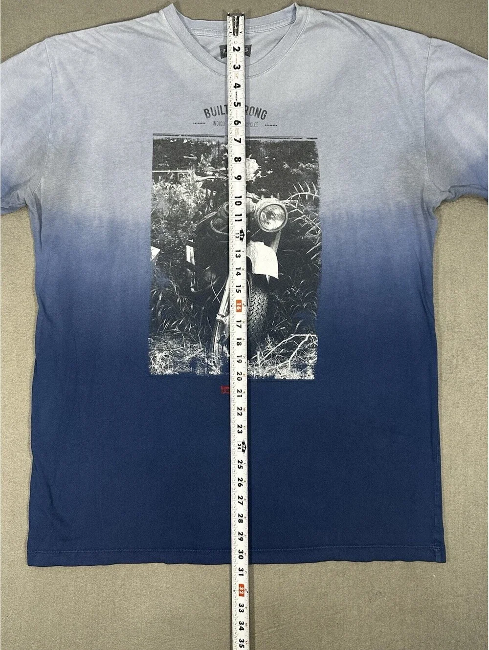 Men’s Levi’s Graphic T-Shirt – Motorcycle / “Built Strong” – Blue Ombre – XL